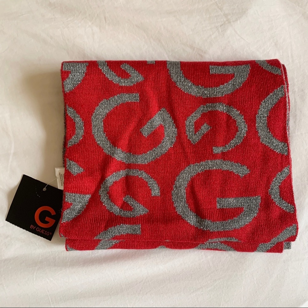 Red and Grey Guess Scarf